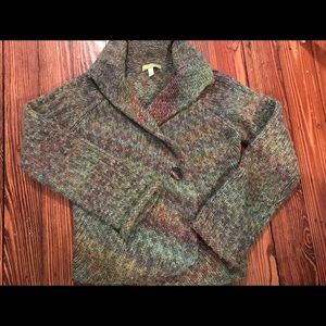 Cozy wrap sweater in heathered palette